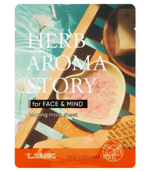 L.SANIC HERB AROMA STORY МАСКА ТКАНЕВАЯ Д/ЛИЦА С ЭКСТР КРАСНОГО АПЕЛЬСИНА/ЭФФЕКТОМ АРОМАТЕРАПИИ МАСКА ТКАНЕВАЯ  25 МЛ №1