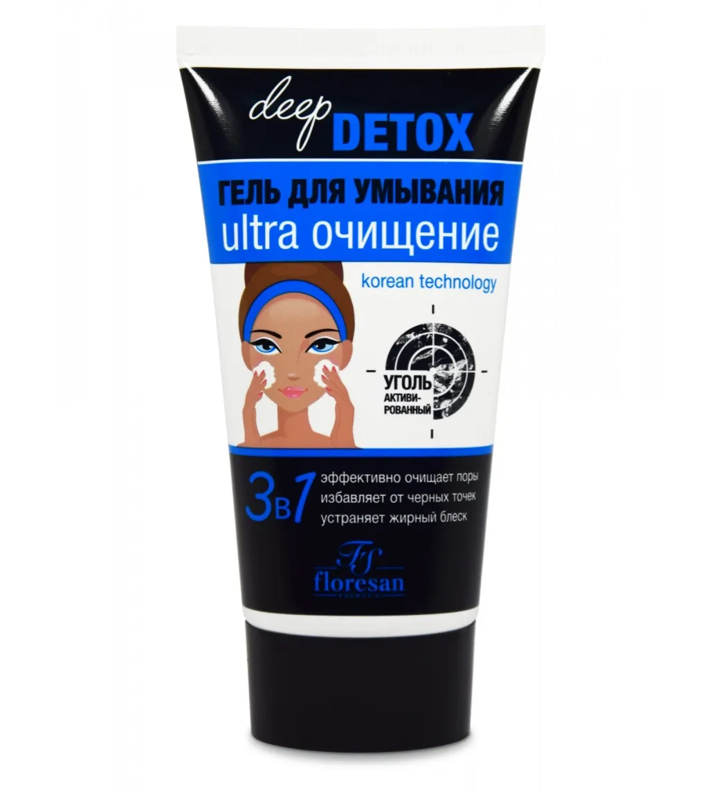 ФЛОРЕСАН DEEP DETOX ГЕЛЬ Д/УМЫВАНИЯ С АКТИВ УГЛЕМ (Ф-15) КОСМЕТИЧЕСКИЙ ГЕЛЬ 150 МЛ №1