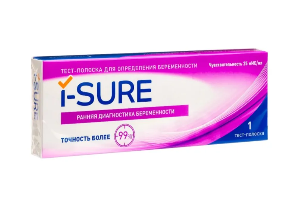 I-SURE ТЕСТ НА БЕРЕМЕННОСТЬ ТЕСТ НА БЕРЕМЕННОСТЬ №1