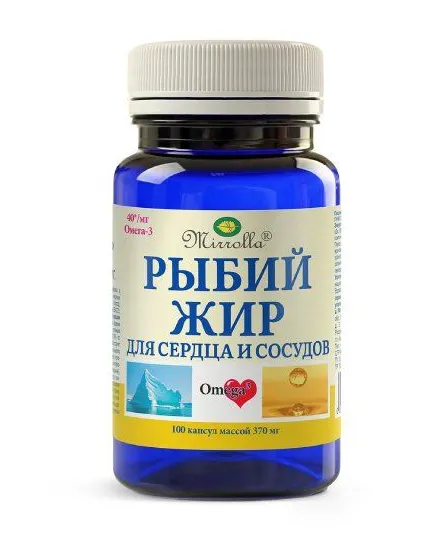 РЫБИЙ ЖИР МИРРОЛЛА ДЛЯ СЕРДЦА И СОСУДОВ КАПСУЛЫ  №100