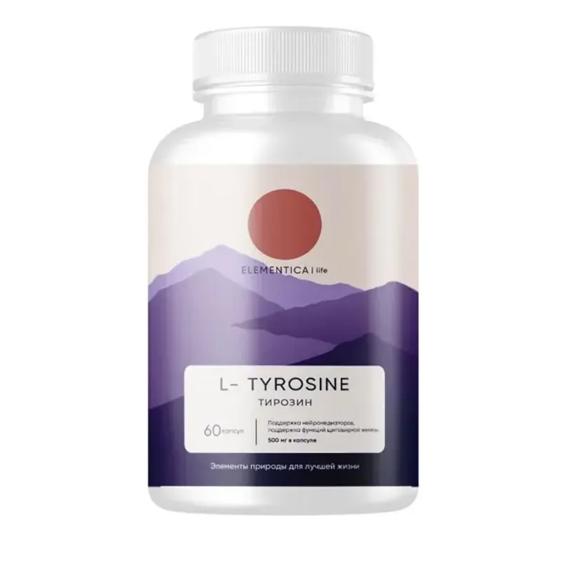 ELEMENTICA ORGANIC/LIFE ТИРОЗИН КАПСУЛЫ 500 МГ 0,62 Г №60