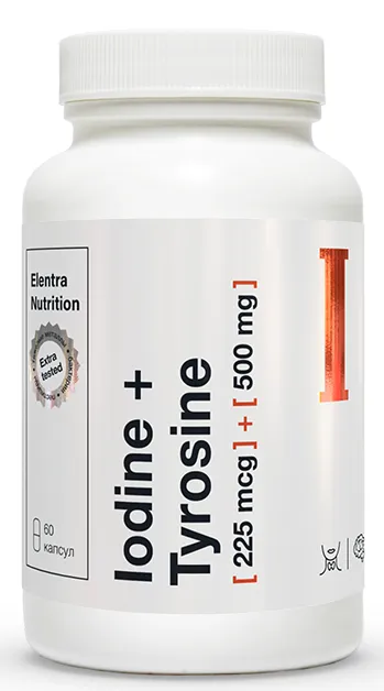 ELENTRA NUTRITION ЙОД+ТИРОЗИН КАПСУЛЫ 225 МГ+500 МГ 635 МГ №60
