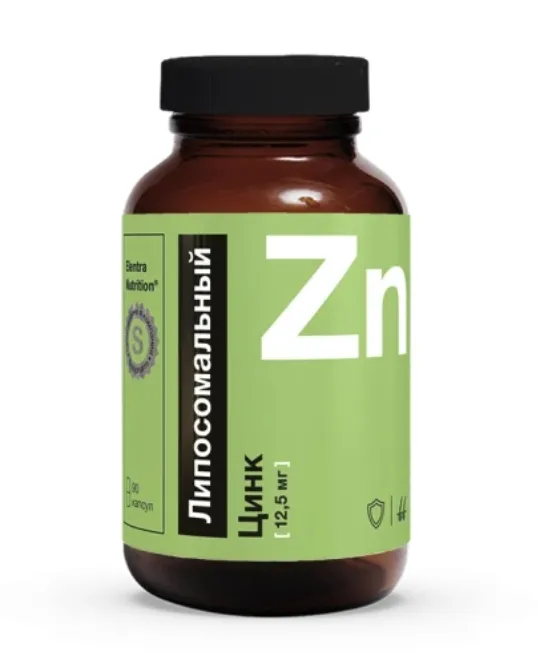 ELENTRA NUTRITION ЛИПОСОМАЛЬНЫЙ ЦИНК КАПСУЛЫ 12,5 МГ 1100 МГ №60