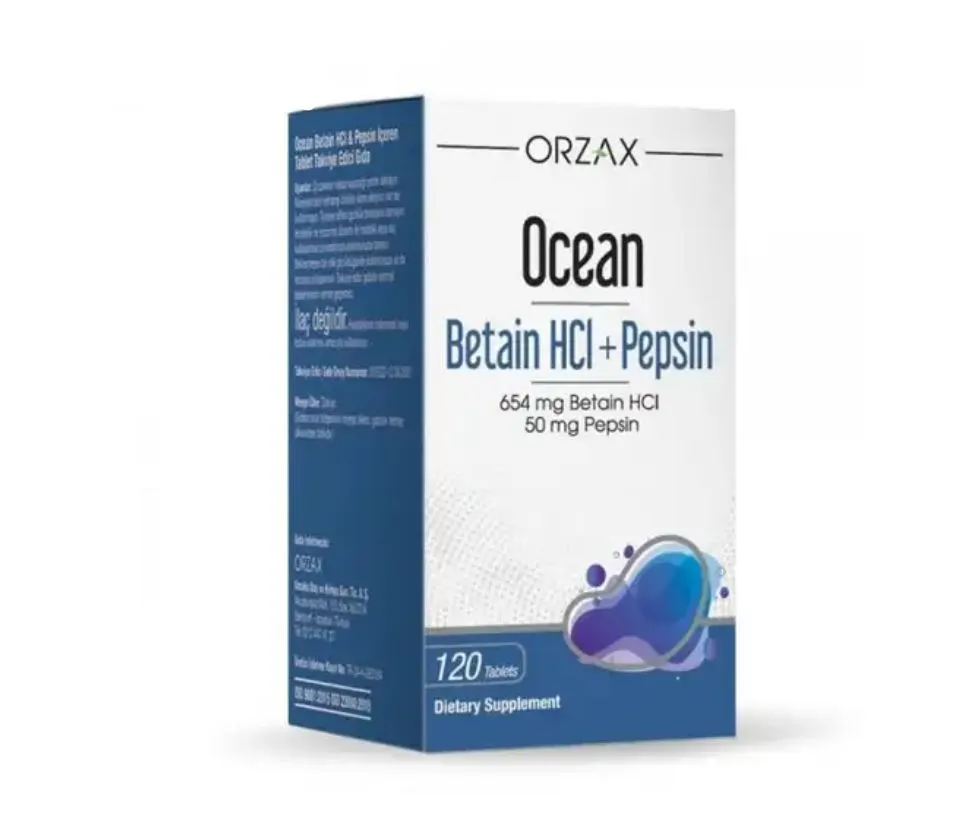 ORZAX OCEAN БЕТАИН ГИДРОХЛОРИД+ПЕПСИН ТАБЛЕТКИ  1,175 Г №120