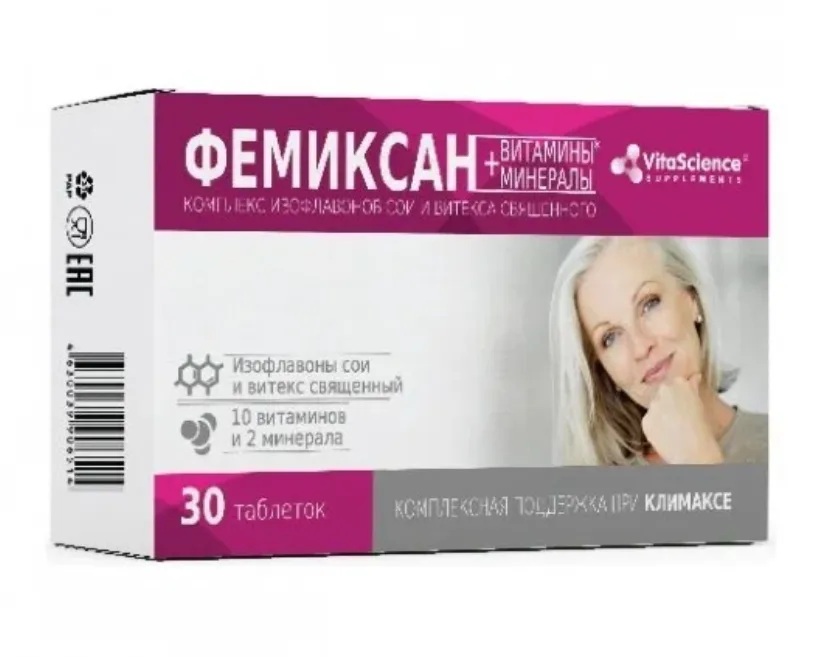 VITALIFE/VITASCIENCE ФЕМИКСАН КОМПЛЕКС ИЗОФЛАВОНОВ СОИ И ВИТЕКСА СВЯЩЕННОГО ТАБЛЕТКИ  1600 МГ №30