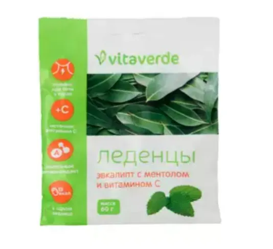 VITAVERDE ЛЕДЕНЦЫ С ВИТАМИНОМ ЛЕДЕНЦЫ [МЕНТОЛ-ЭВКАЛИПТ]  60 Г №1