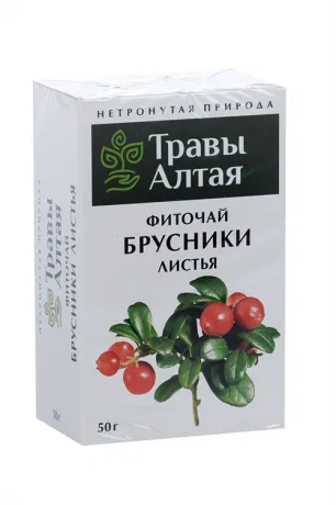 АЛТАЙ ТРАВЫ АЛТАЯ БРУСНИКИ ЛИСТЬЯ ФИТОЧАЙ  50 Г №1