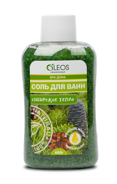 OLEOS СОЛЬ Д/ВАНН МОРСКАЯ СИБИРСКОЕ ТЕПЛО КОСМЕТИЧЕСКИЕ СРЕДСТВА ДЛЯ РАСТВОРЕНИЯ 400 Г №1