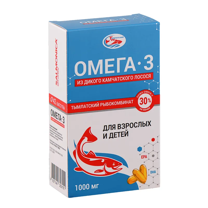 SALMONICA ОМЕГА-3 ИЗ ДИКОГО КАМЧАТСКОГО ЛОСОСЯ КАПСУЛЫ 1000 МГ 1300 МГ №42