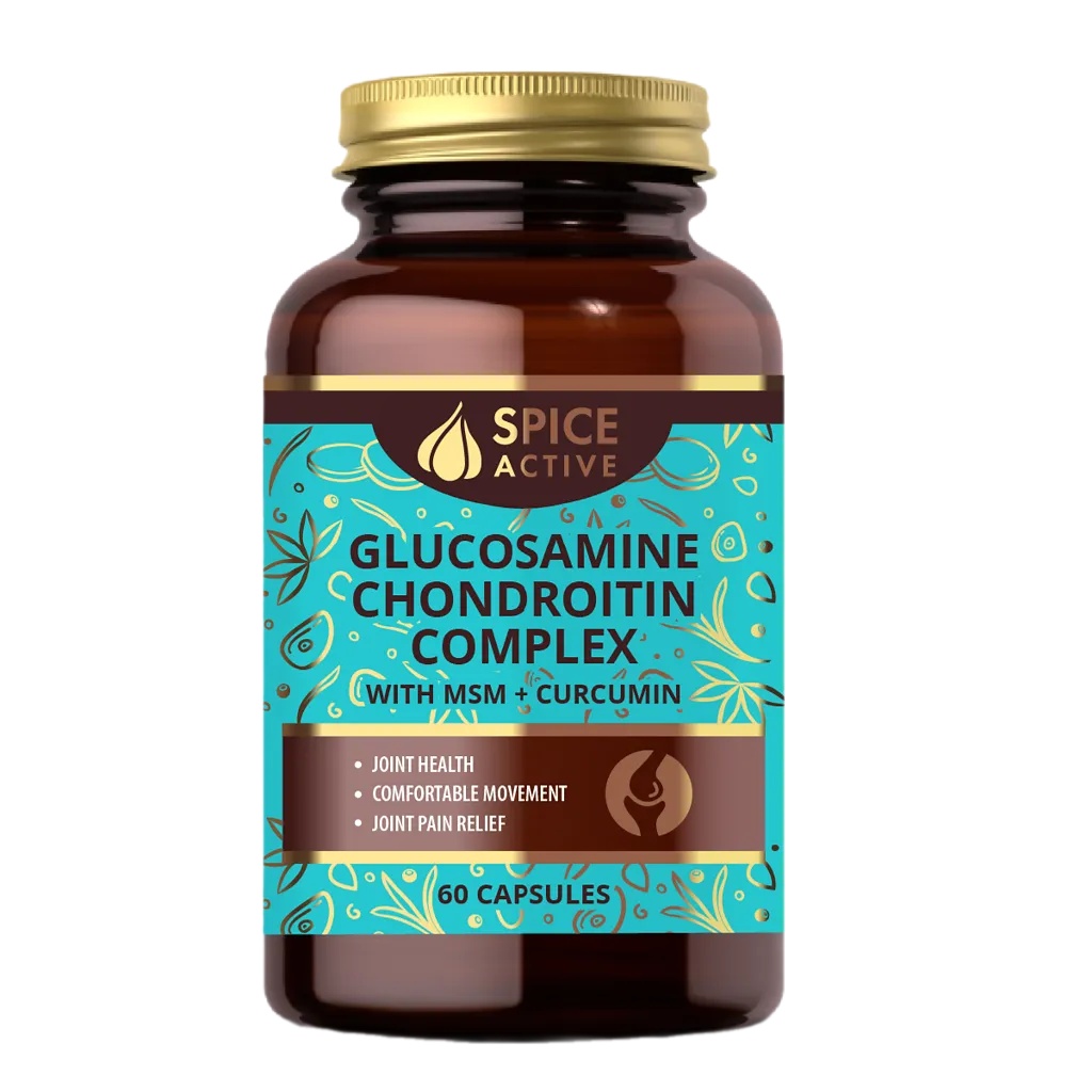 SPICE ACTIVE ГЛЮКОЗАМИН ХОНДРОИТИН КОМПЛЕКС С МСМ И КУРКУМИНОМ КАПСУЛЫ  0,75 Г №60