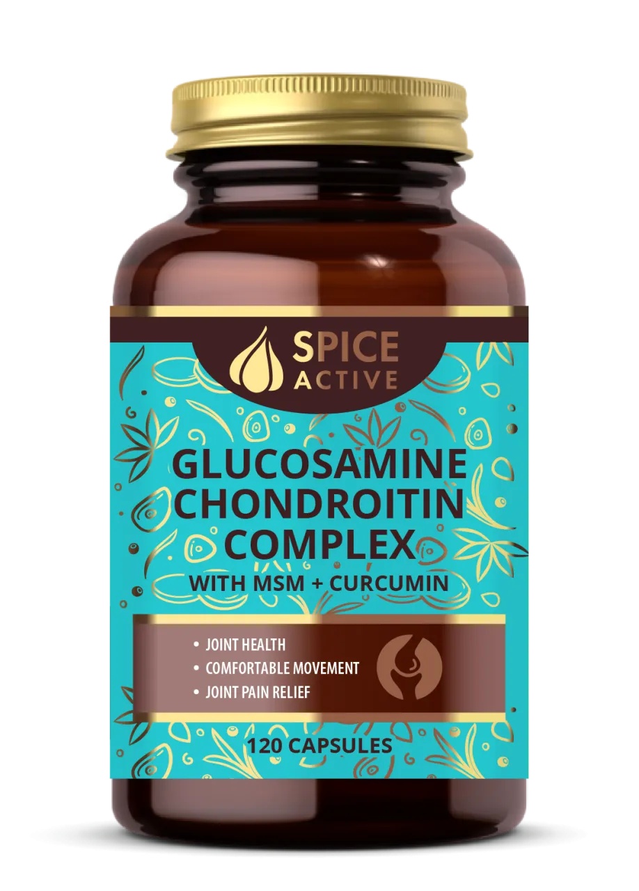 SPICE ACTIVE ГЛЮКОЗАМИН ХОНДРОИТИН КОМПЛЕКС С МСМ И КУРКУМИНОМ КАПСУЛЫ  0,75 Г №120