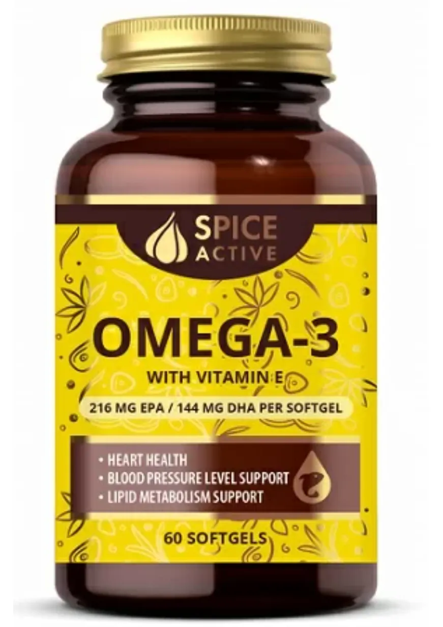 SPICE ACTIVE ОМЕГА-3 1200 МГ С ВИТАМИНОМ Е КАПСУЛЫ  1,605 Г №60