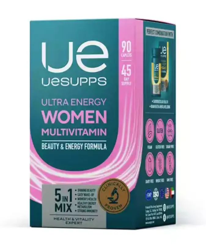UESUPPS/УЕСАППС ULTRA ENERGY ВУМЕН МУЛЬТИВИТАМИН ФОРМУЛА КАПЛЕТЫ    №90