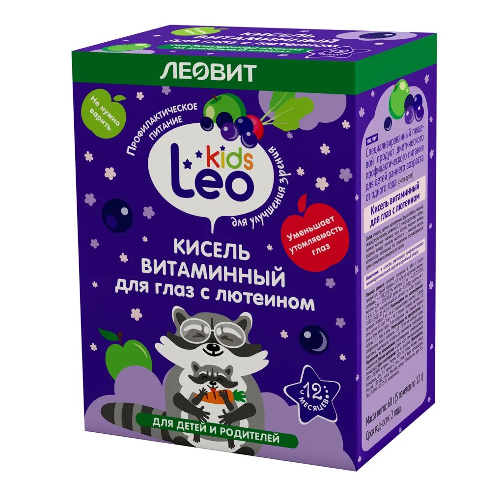 ЛЕОВИТ LEO KIDS КИСЕЛЬ ДЛЯ ДЕТЕЙ ВИТАМИННЫЙ ДЛЯ ГЛАЗ С ЛЮТЕИНОМ ПОРОШОК ДЛЯ ПРИГОТОВЛЕНИЯ НАПИТКА 12 Г №5