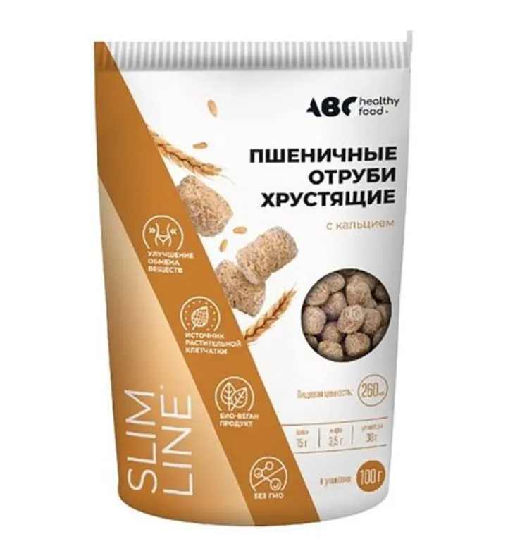 ABC HEALTHY FOOD ОТРУБИ ПШЕНИЧ С КАЛЬЦИЕМ ХРУСТЯЩИЕ ГРАНУЛЫ  100 Г №1