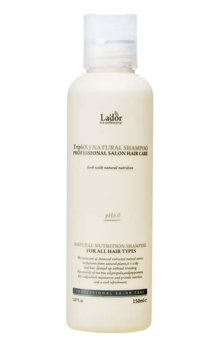 LADOR TRIPLEX 3 NATURAL ШАМПУНЬ С НАТУРАЛЬНЫМИ ИНГРЕДИЕНТАМИ Д/ВСЕХ ТИПОВ ВОЛОС ШАМПУНЬ ДЛЯ ВОЛОС  150 МЛ №1