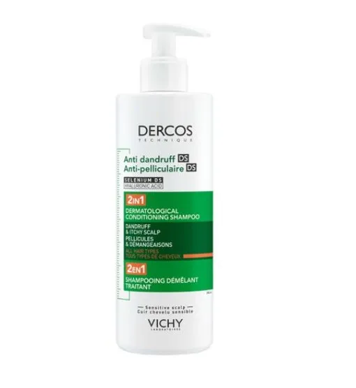 VICHY DERCOS ШАМПУНЬ-УХОД ИНТЕНСИВНЫЙ DS УВЛАЖНЯЮЩИЙ 2 В 1 ШАМПУНЬ ДЛЯ ВОЛОС  390 МЛ №1
