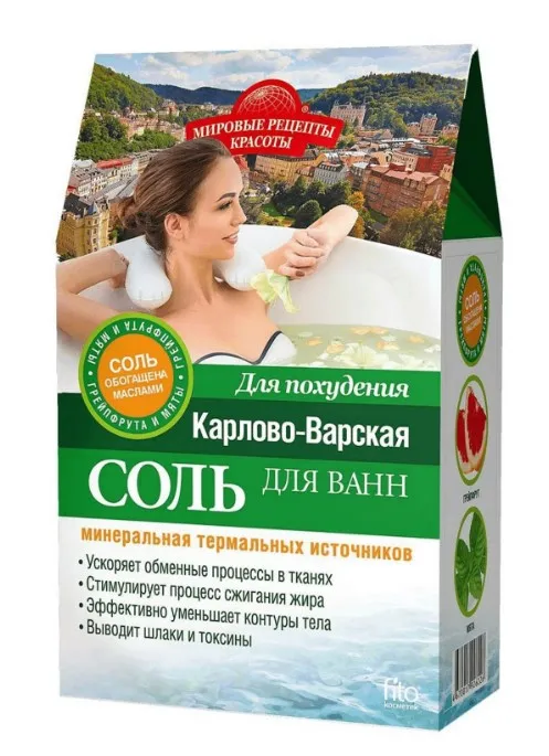ФИТОКОСМЕТИК МИРОВЫЕ РЕЦЕПТЫ КРАСОТЫ СОЛЬ Д/ВАННЫ КАРЛОВО-ВАРСКАЯ Д/ПОХУДЕНИЯ СОЛЬ ДЛЯ ВАННЫ  500 Г №1