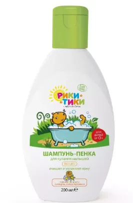 РИКИ ТИКИ ШАМПУНЬ-ПЕНКА Д/КУПАНИЯ МАЛЫШЕЙ ОЧИЩЕНИЕ/УВЛАЖНЕНИЕ ШАМПУНЬ-ПЕНКА 200 МЛ №1