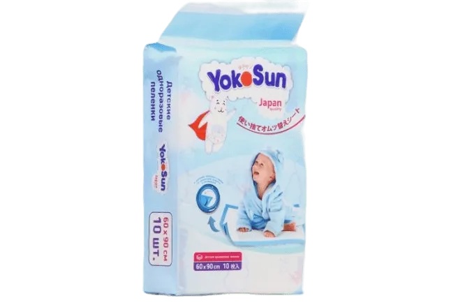 YOKOSUN ПЕЛЕНКИ ОДНОРАЗОВЫЕ ДЕТСКИЕ 60Х90 СМ ПЕЛЕНКИ ВПИТЫВАЮЩИЕ ДЕТСКИЕ №10