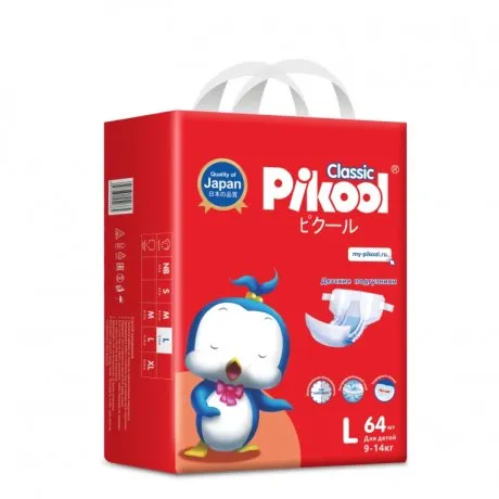 PIKOOL CLASSIC ПОДГУЗНИКИ ДЕТСКИЕ Р. L (9-14КГ) ПОДГУЗНИКИ ДЕТСКИЕ    №64