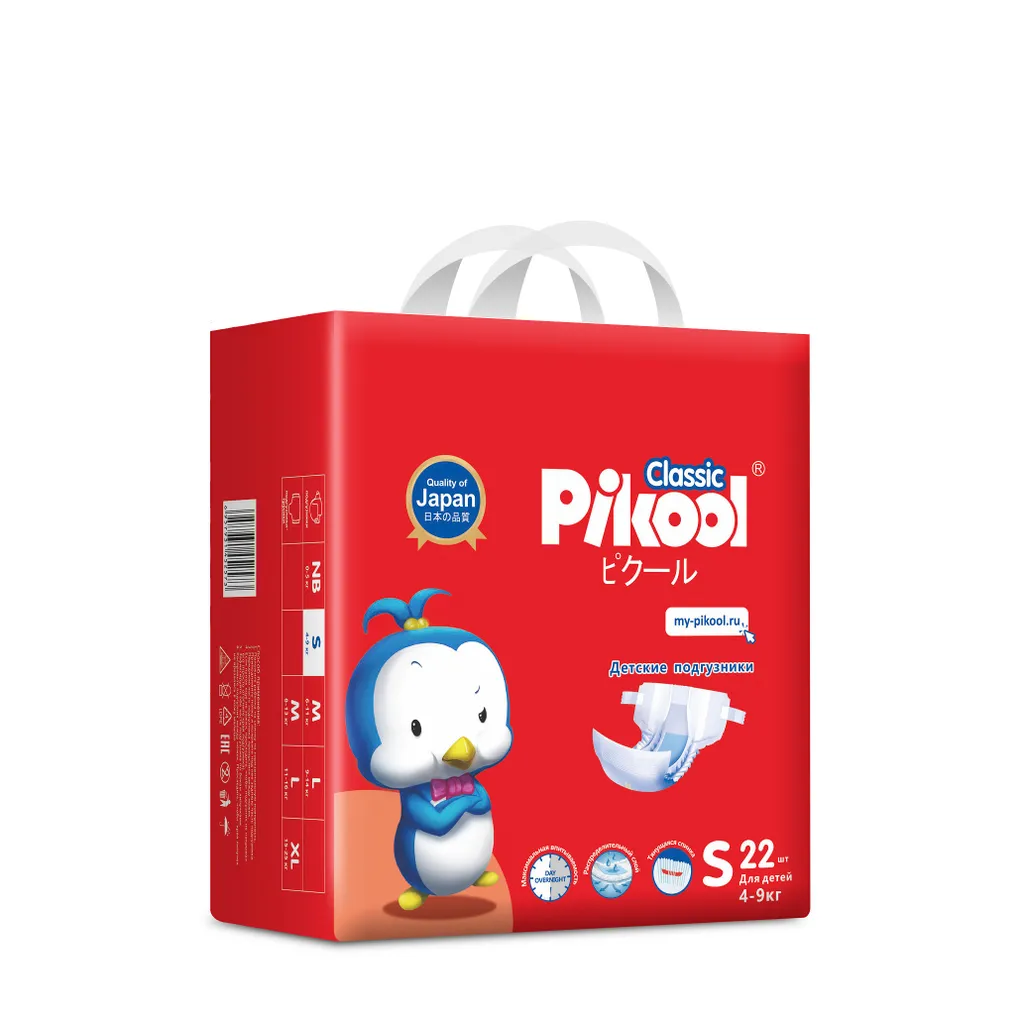 PIKOOL CLASSIC ПОДГУЗНИКИ ДЕТСКИЕ Р. S (4-9КГ) ПОДГУЗНИКИ ДЕТСКИЕ    №22