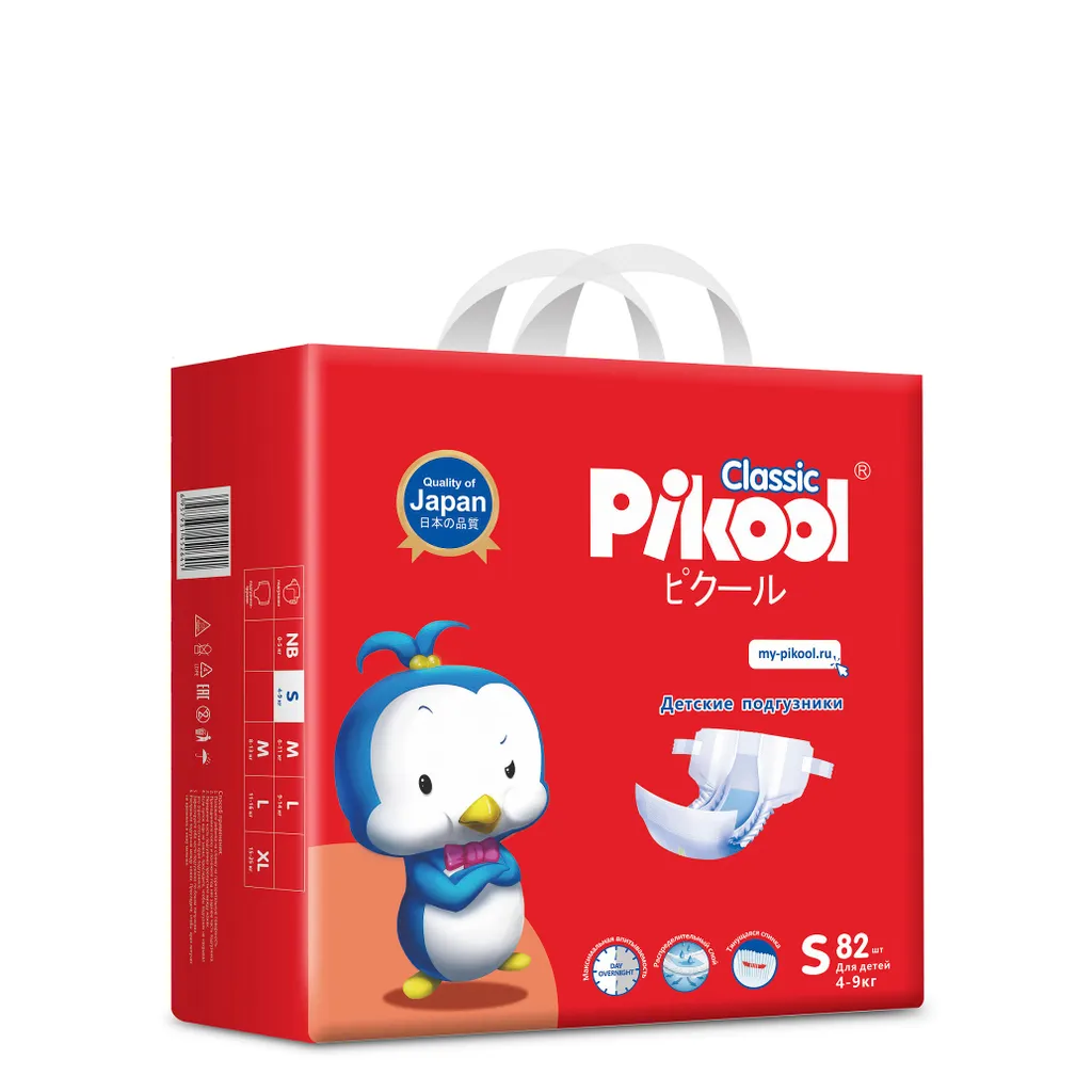 PIKOOL CLASSIC ПОДГУЗНИКИ ДЕТСКИЕ Р. S (4-9КГ) ПОДГУЗНИКИ ДЕТСКИЕ    №82