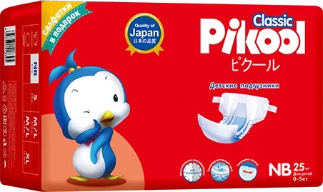 PIKOOL CLASSIC ПОДГУЗНИКИ ДЕТСКИЕ Р. NB (0-5КГ) ПОДГУЗНИКИ ДЕТСКИЕ    №25