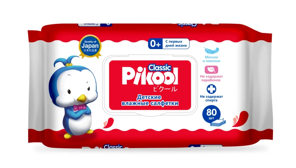 PIKOOL CLASSIC САЛФЕТКИ ВЛАЖНЫЕ ДЕТСКИЕ ЭКСТРАКТ АЛОЭ/ВИТАМИН Е САЛФЕТКИ ВЛАЖНЫЕ ДЕТСКИЕ    №80