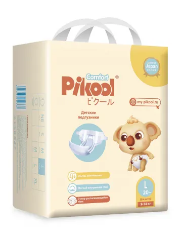 PIKOOL COMFORT ПОДГУЗНИКИ ДЕТСКИЕ Р. L (9-14КГ) ПОДГУЗНИКИ ДЕТСКИЕ    №20