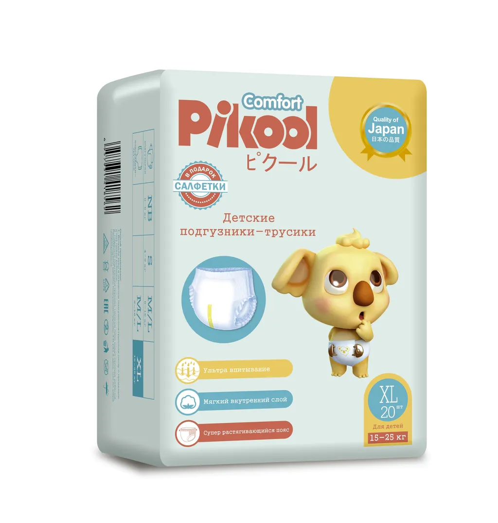 PIKOOL COMFORT ПОДГУЗНИКИ-ТРУСИКИ ДЕТСКИЕ XL (15-25КГ) ПОДГУЗНИКИ ДЕТСКИЕ-ТРУСЫ    №20
