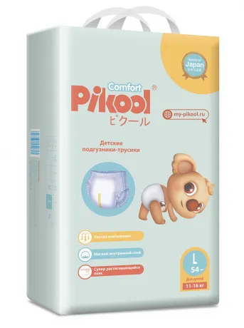 PIKOOL COMFORT ПОДГУЗНИКИ-ТРУСИКИ ДЕТСКИЕ L (11-16КГ) ПОДГУЗНИКИ ДЕТСКИЕ-ТРУСЫ    №54