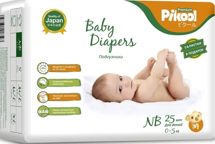 PIKOOL PREMIUM ПОДГУЗНИКИ ДЕТСКИЕ Р. NB (0-5КГ) ПОДГУЗНИКИ ДЕТСКИЕ    №25