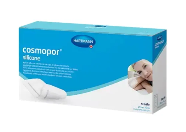 COSMOPOR SILICONE ПОВЯЗКА ПЛАСТЫР ТИПА ВПИТЫВ С КОНТАКТНЫМ СЛОЕМ ИЗ СИЛИКОНА ПОВЯЗКИ ПЛАСТЫРНОГО ТИПА 10 СМX20 СМ №5