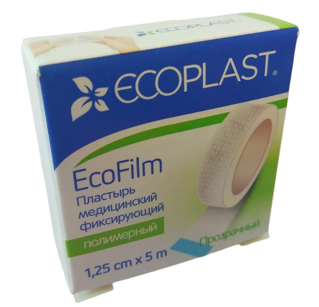ECOPLAST ПЛАСТЫРЬ МЕД ФИКС ПОЛИМЕР ECOFILM 1,25X5М ПЛАСТЫРЬ НА ПОЛИМЕРНОЙ ОСНОВЕ №1
