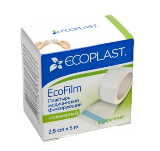 ECOPLAST ПЛАСТЫРЬ МЕД ФИКС ПОЛИМЕР ECOFILM 2,5X5М ПЛАСТЫРЬ НА ПОЛИМЕРНОЙ ОСНОВЕ   №1