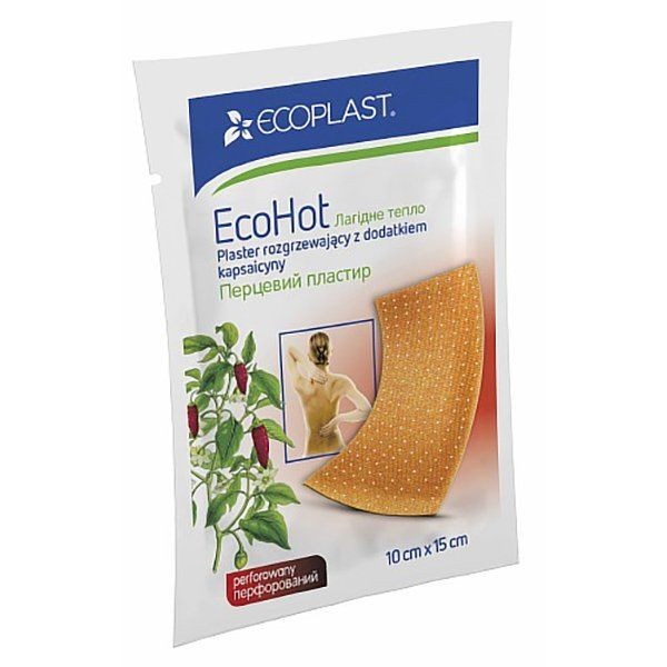 ECOPLAST ECOHOT ПЛАСТЫРЬ ПЕРЦОВЫЙ 10Х15 ПЛАСТЫРЬ ПЕРЦОВЫЙ ПЕРФОРИРОВАННЫЙ   №1