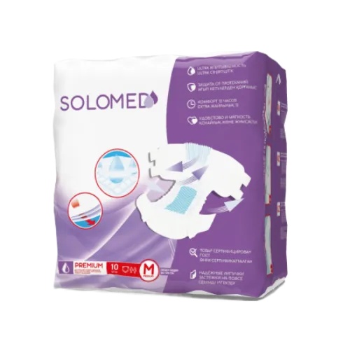 SOLOMED PREMIUM ПОДГУЗНИКИ Д/ВЗРОСЛЫХ Р M (ДО 120 СМ) ПОДГУЗНИКИ УРОЛОГИЧЕСКИЕ   №10