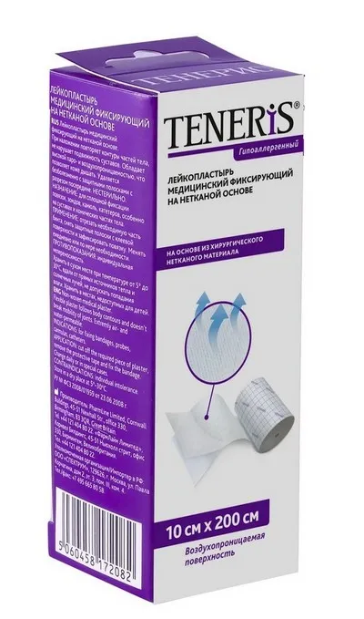 TENERIS ЛЕЙКОПЛАСТЫРЬ-БИНТ T-ADHESIVE ФИКСИРУЮЩИЙ НЕТКАНЫЙ ПЛАСТЫРЬ НА НЕТКАНОЙ ОСНОВЕ 10 СМX2 М   №1