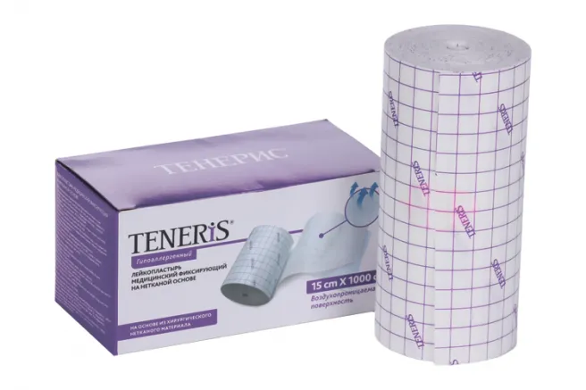 TENERIS ЛЕЙКОПЛАСТЫРЬ-БИНТ T-ADHESIVE ФИКСИРУЮЩИЙ НЕТКАНЫЙ ПЛАСТЫРЬ НА НЕТКАНОЙ ОСНОВЕ 15 СМX10 М   №1