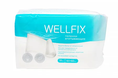 WELLFIX ПЕЛЕНКИ ВПИТЫВАЮЩИЕ ПЕЛЕНКИ ВПИТЫВАЮЩИЕ ВЗРОСЛЫЕ 60 СМX60 СМ   №10