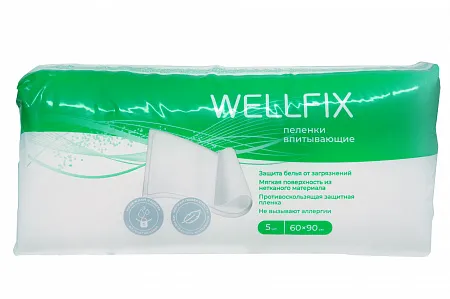 WELLFIX ПЕЛЕНКИ ВПИТЫВАЮЩИЕ ПЕЛЕНКИ ВПИТЫВАЮЩИЕ ВЗРОСЛЫЕ 60 СМX90 СМ   №5