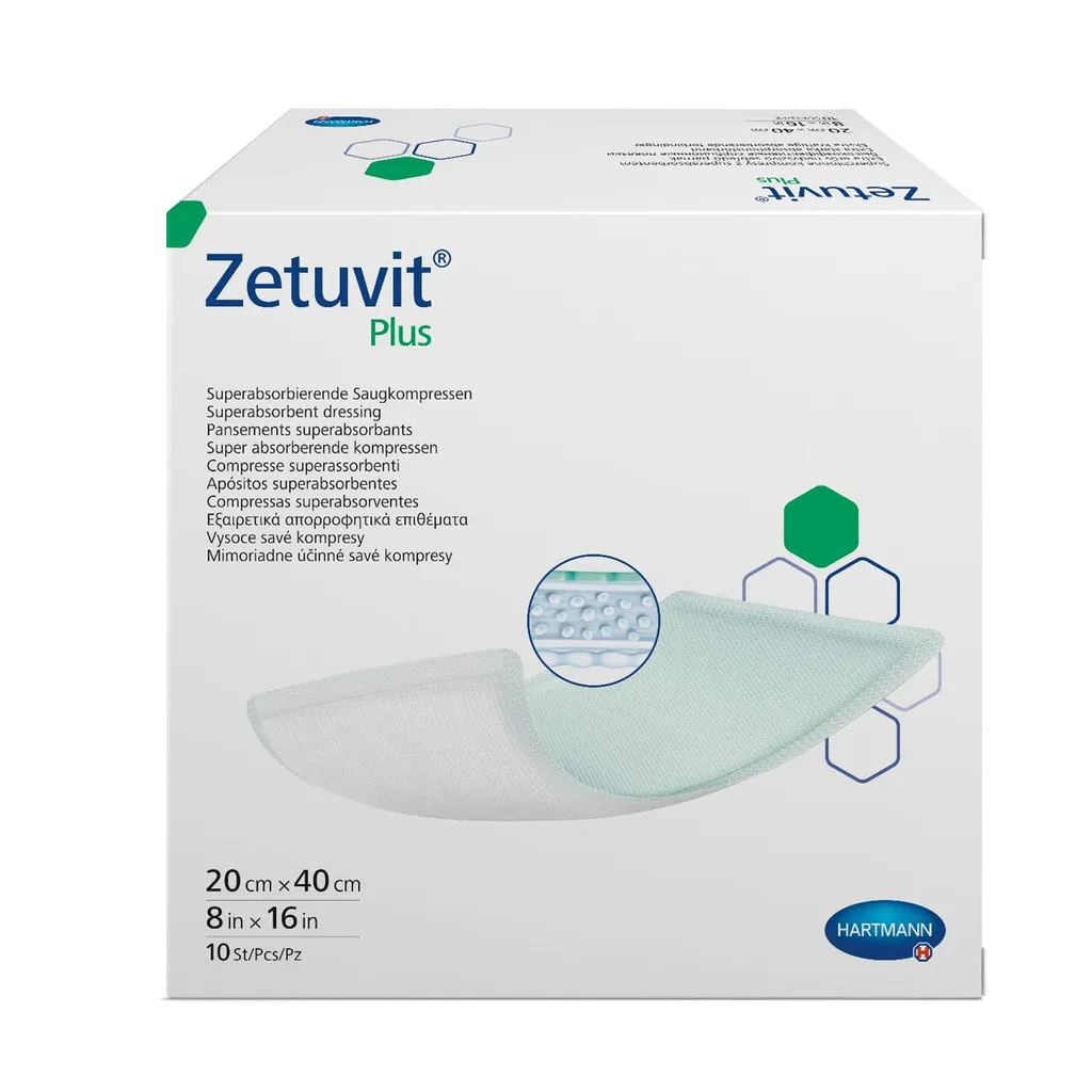 ZETUVIT PLUS ПОВЯЗКА СУПЕРАБСОРБИРУЮЩАЯ ПОВЯЗКИ 20 СМX40 СМ   №10