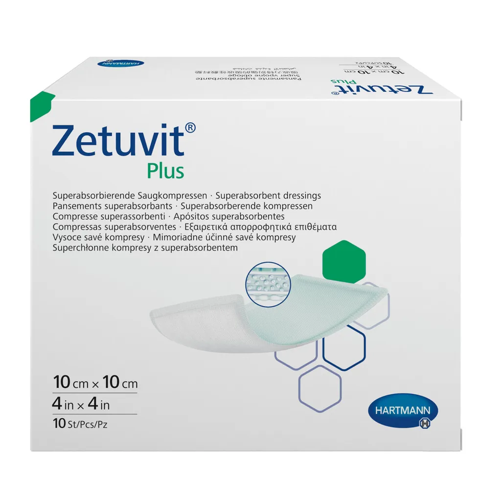 ZETUVIT PLUS ПОВЯЗКА СУПЕРАБСОРБИРУЮЩАЯ ПОВЯЗКИ 10 СМX10 СМ   №10