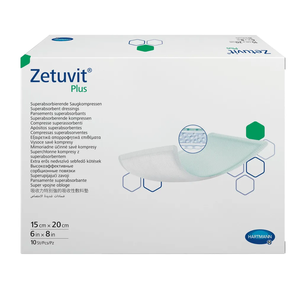 ZETUVIT PLUS ПОВЯЗКА СУПЕРАБСОРБИРУЮЩАЯ ПОВЯЗКИ 15 СМX20 СМ   №10