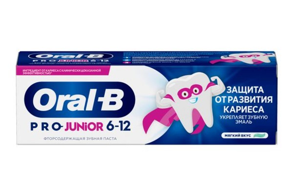 ORAL-B JUNIOR ЗУБН ПАСТА ДЕТ ЗАЩИТА ОТ КАРИЕСА МЯГКИЙ ВКУС 6-12 ЛЕТ ЗУБНАЯ ПАСТА ДЕТСКАЯ 75 МЛ №1