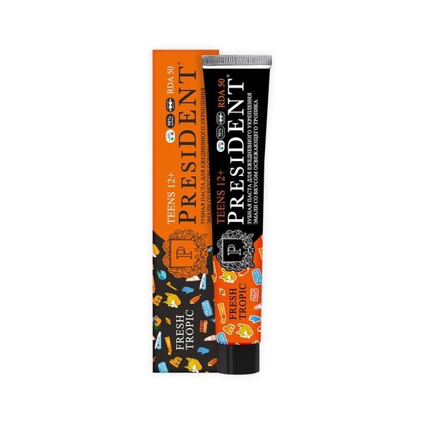PRESIDENT ЗУБН ПАСТА ДЕТСК TEENS 12+ FRESH TROPIC ЗУБНАЯ ПАСТА ДЕТСКАЯ 70 Г №1
