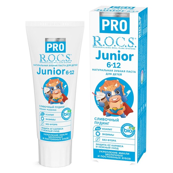 ROCS PRO JUNIOR (6-12 ЛЕТ) ЗУБН ПАСТА Д/ДЕТЕЙ СЛИВОЧНЫЙ ПУДИНГ ЗУБНАЯ ПАСТА ДЕТСКАЯ 74 Г №1