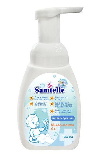 SANITELLE BABY МЫЛО-ПЕНКА ДЕТСКОЕ С ЭКСТРАКТОМ КОРНЯ МЫЛЬНЯНКИ 0+ МЫЛО ЖИДКОЕ ДЕТСКОЕ 250 МЛ №1