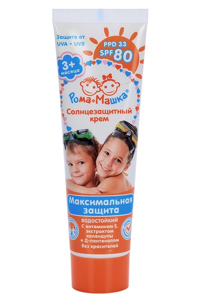 РОМА+МАШКА КРЕМ ДЕТСКИЙ СОЛНЦЕЗАЩИТНЫЙ SPF80  КОСМЕТИЧЕСКИЙ КРЕМ 100 МЛ №1
